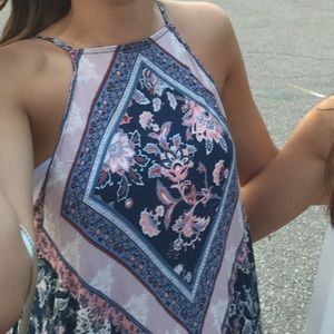 WORN ONCE Floral Halter Dress